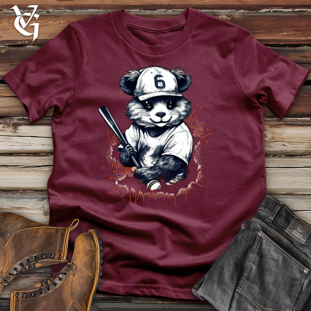 Viking Goods Panda Baseball Player Cotton Tee Maroon / L