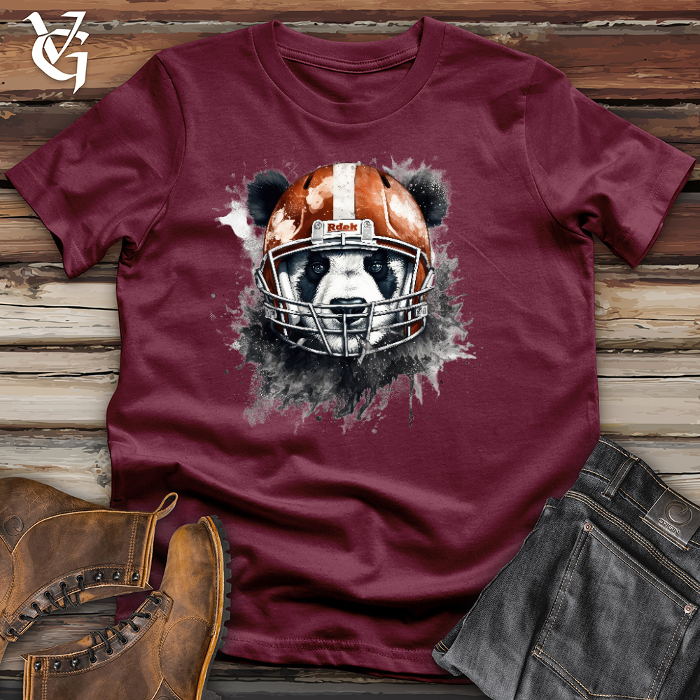 Viking Goods Panda Football Player Cotton Tee Maroon / L