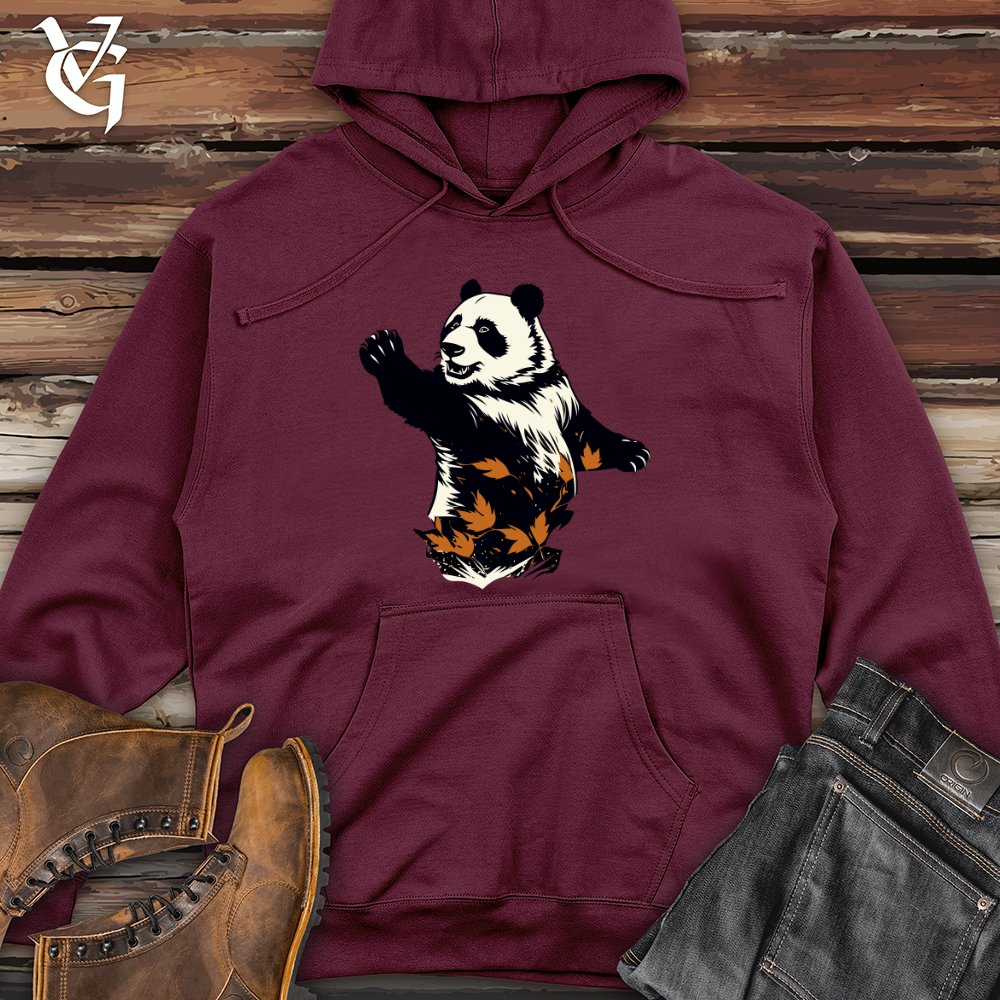 Viking Goods Panda Leaf Swirl Midweight Hooded Sweatshirt Maroon / L