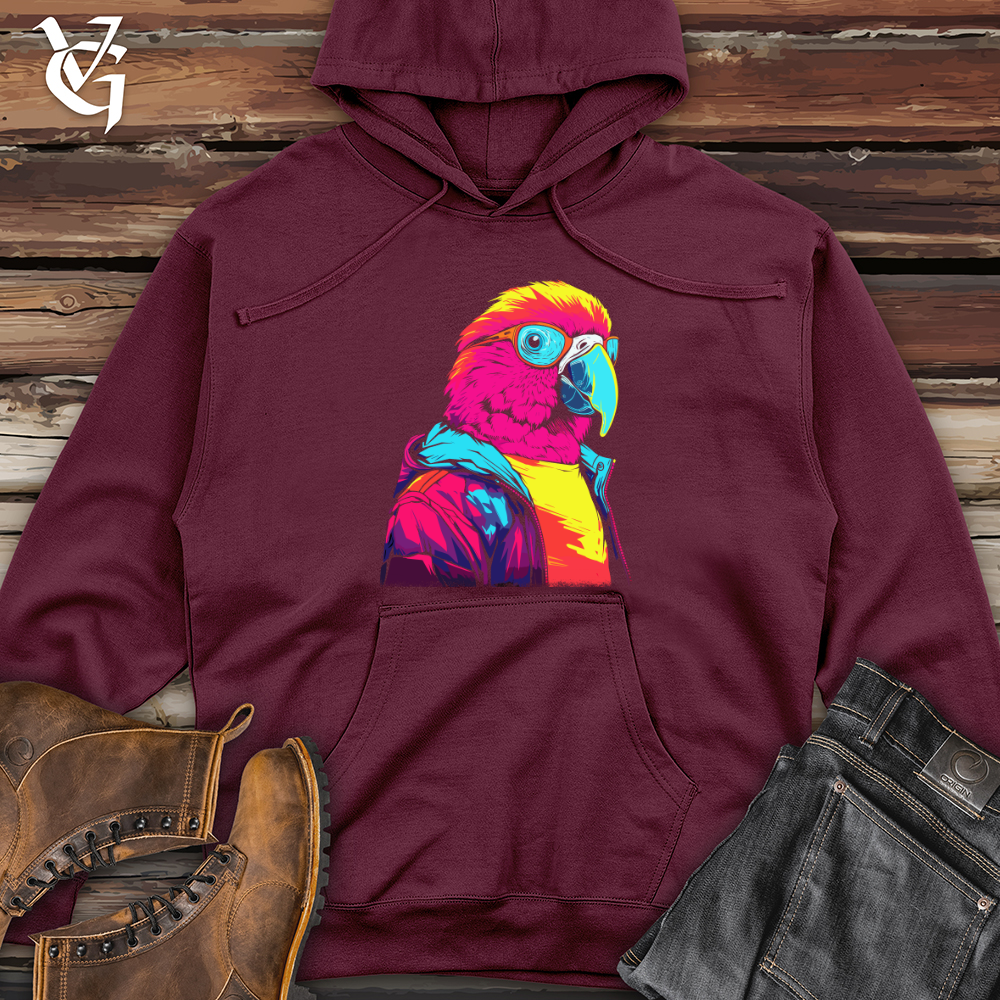 Viking Goods Parrot Neon Swag Midweight Hooded Sweatshirt Maroon / L