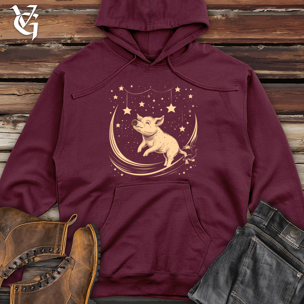 Viking Goods Pig Celestial Dreams Midweight Hooded Sweatshirt Maroon / L