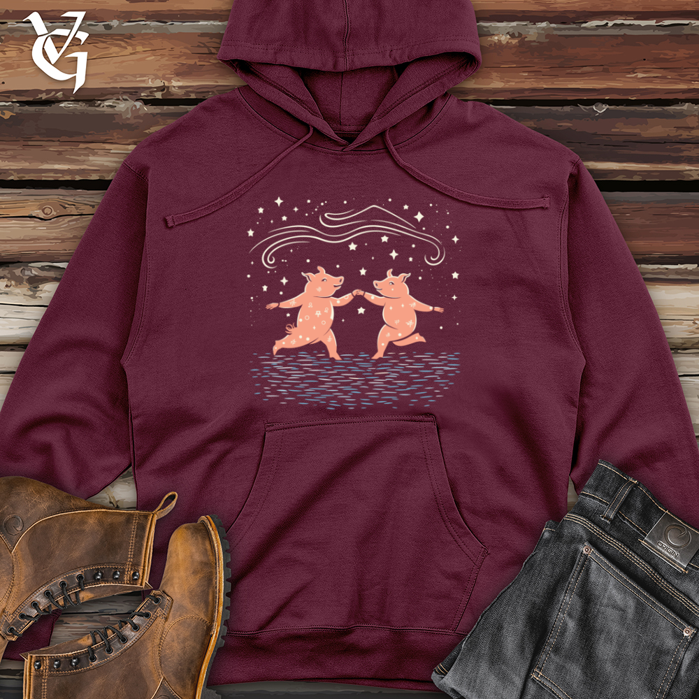 Viking Goods Pigs Cosmic Waltz Midweight Hooded Sweatshirt Maroon / L