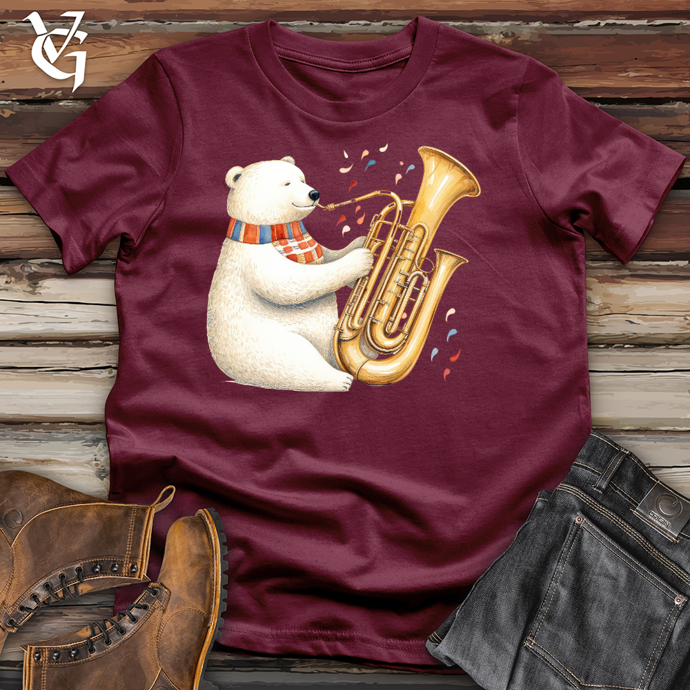 Viking Goods Polar Bear Tuba Player Cotton Tee Maroon / L