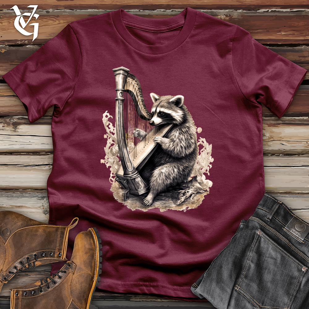 Viking Goods Raccoon Harp Player Softstyle Tee Maroon / L