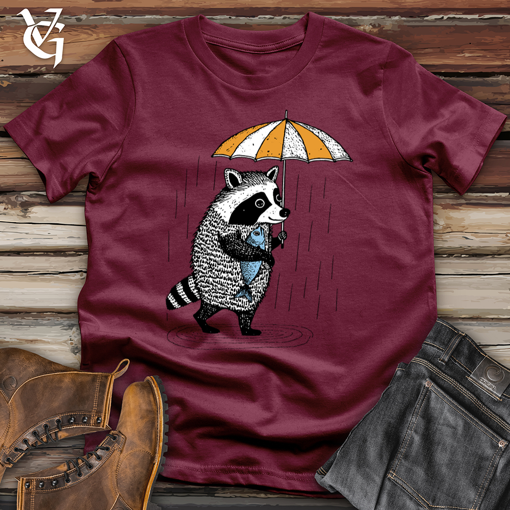 Viking Goods Raccoon In The Rain Softstyle Tee Maroon / L