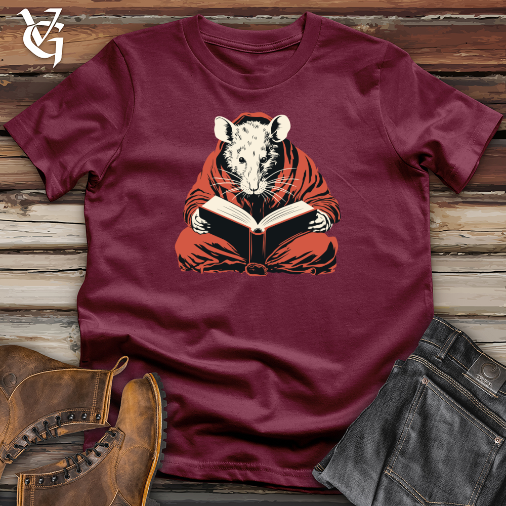 Viking Goods Rat Reading Book Softstyle Tee Maroon / L