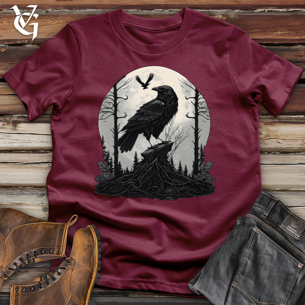 Viking Goods Raven Forest Moon Softstyle Tee Maroon / L