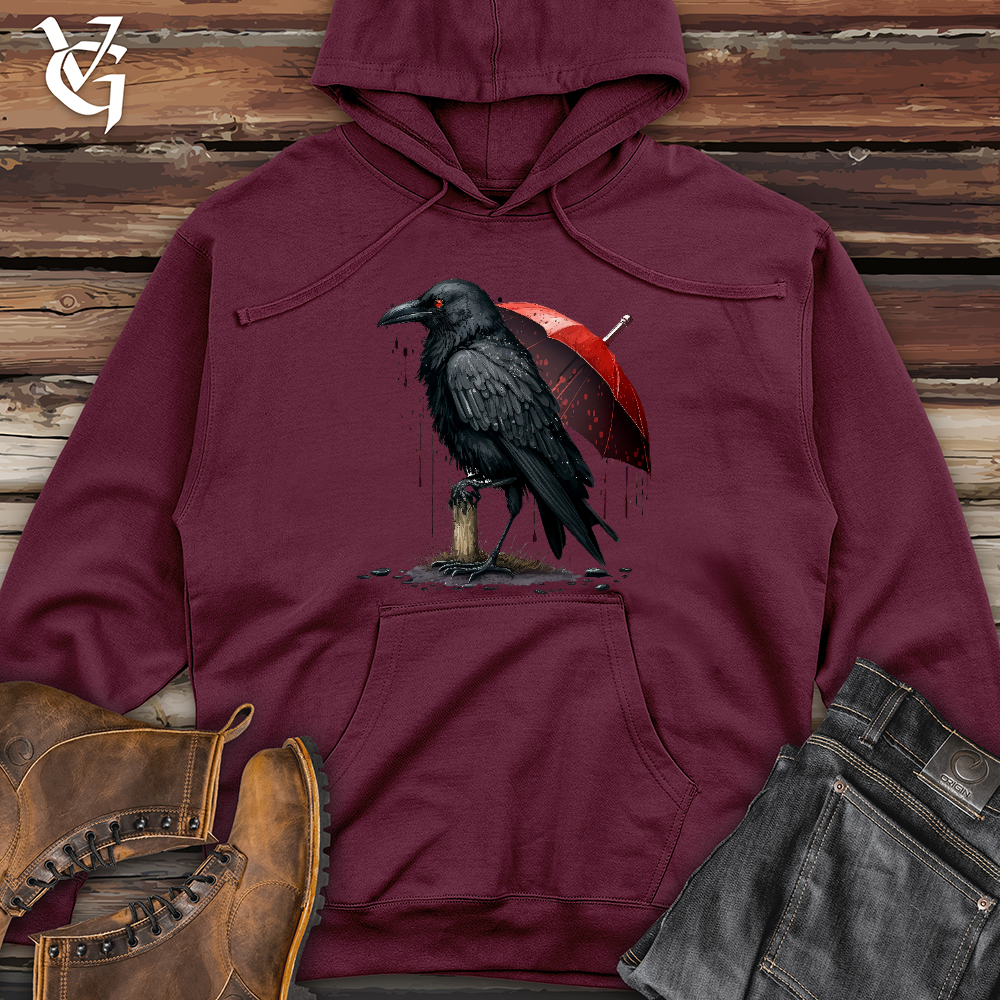 Viking Goods Raven in the Rain Midweight Hooded Sweatshirt Maroon / L