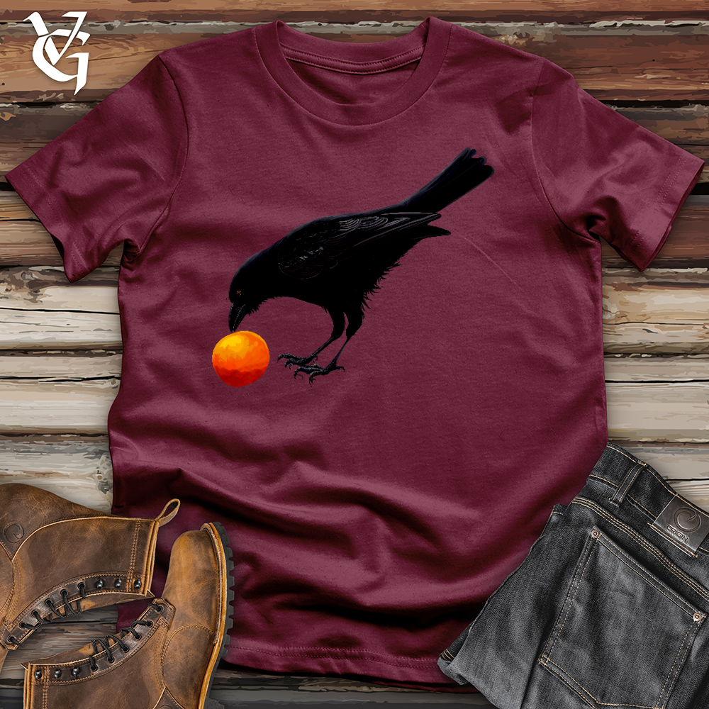 Viking Goods Raven Rolling Orange Cotton Tee Maroon / L