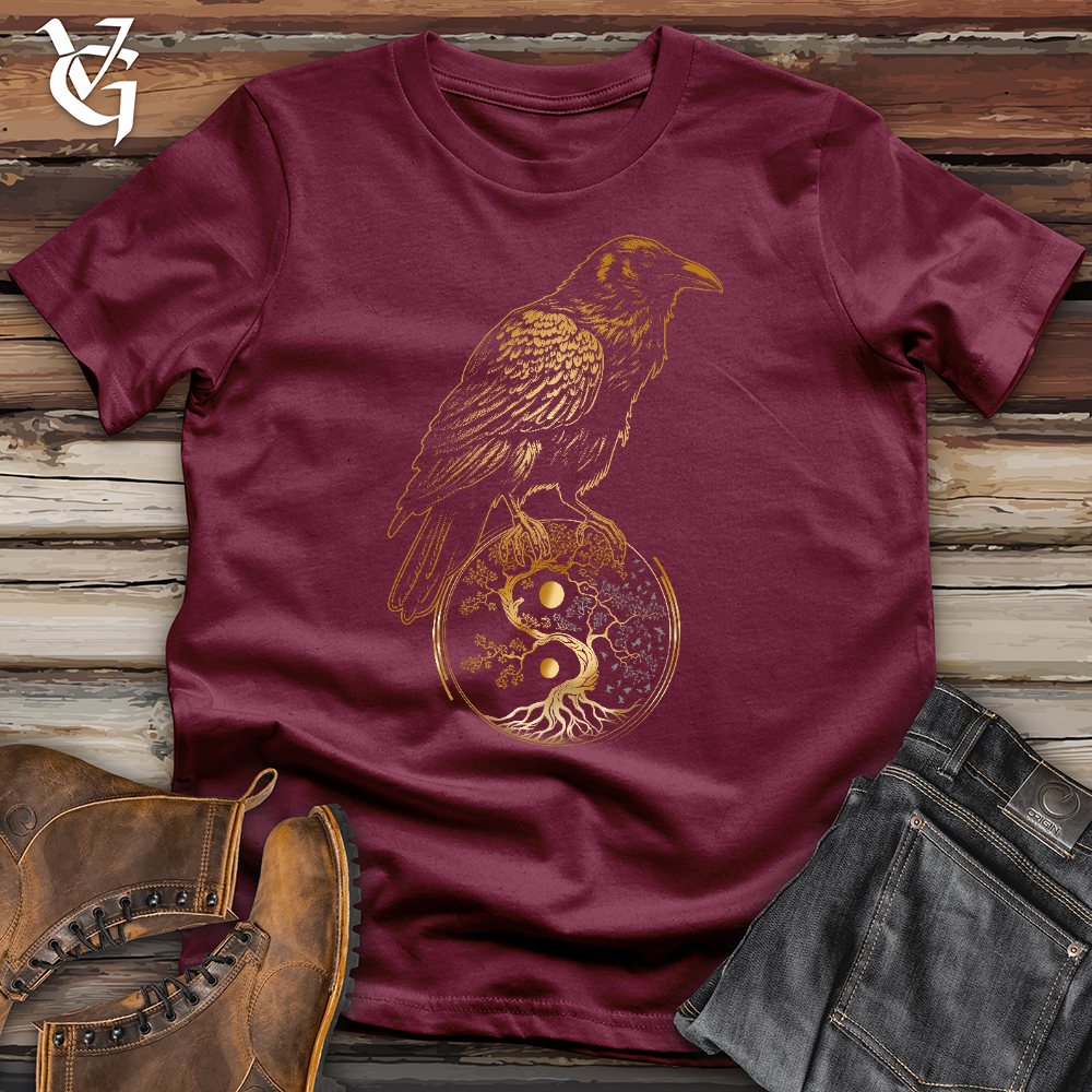 Viking Goods Raven Tree of Life Yin Yang Softstyle Tee Maroon / L