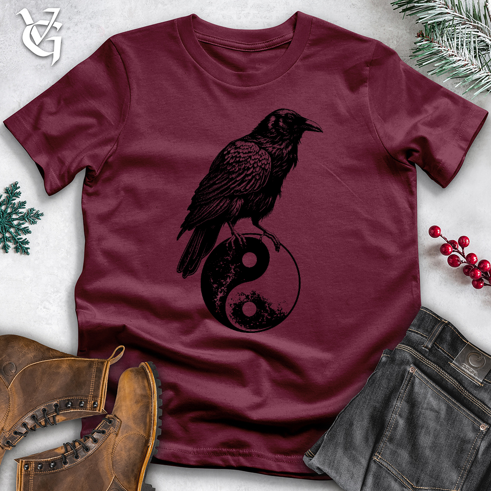 Viking Goods Raven Ying Yang Cotton Tee Maroon / L