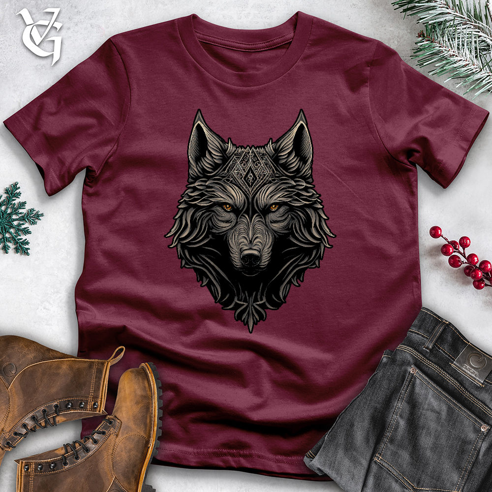Viking Goods Realistic Wolf Cotton Tee Maroon / L