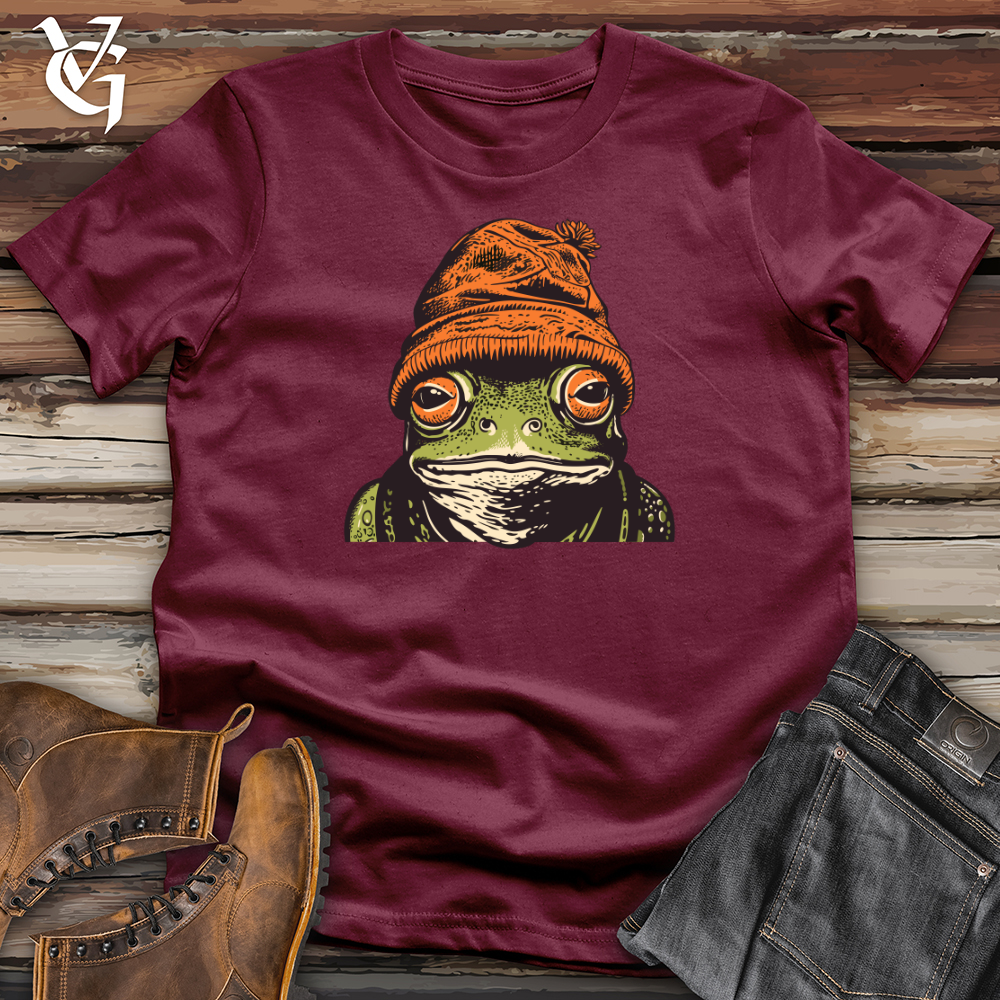 Viking Goods Retro Beanie Frog Softstyle Tee Maroon / L