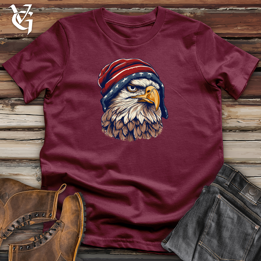 Viking Goods Retro Beanie Wearing Eagle Softstyle Tee Maroon / L