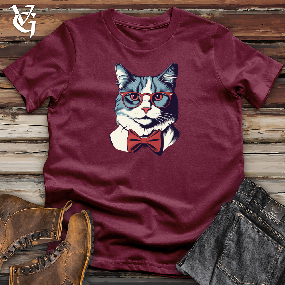 Viking Goods Retro Bowtie Cat Softstyle Tee Maroon / L