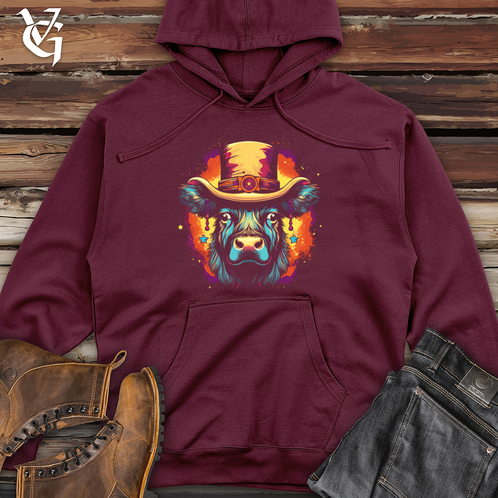 Viking Goods Retro Cosmic Top Hat Buffalo Midweight Hooded Sweatshirt Maroon / L