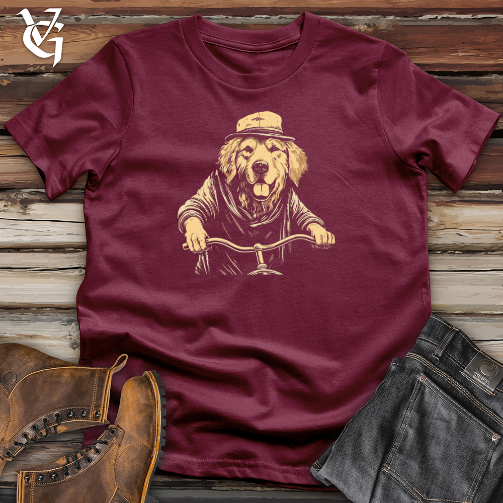 Viking Goods Retro Cruiser Golden Retriever Softstyle Tee Maroon / L