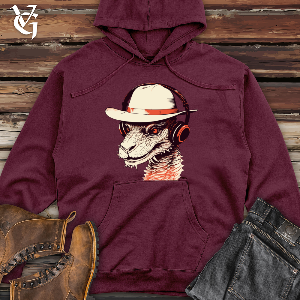 Viking Goods Retro Groove Wyvern Midweight Hooded Sweatshirt Maroon / L