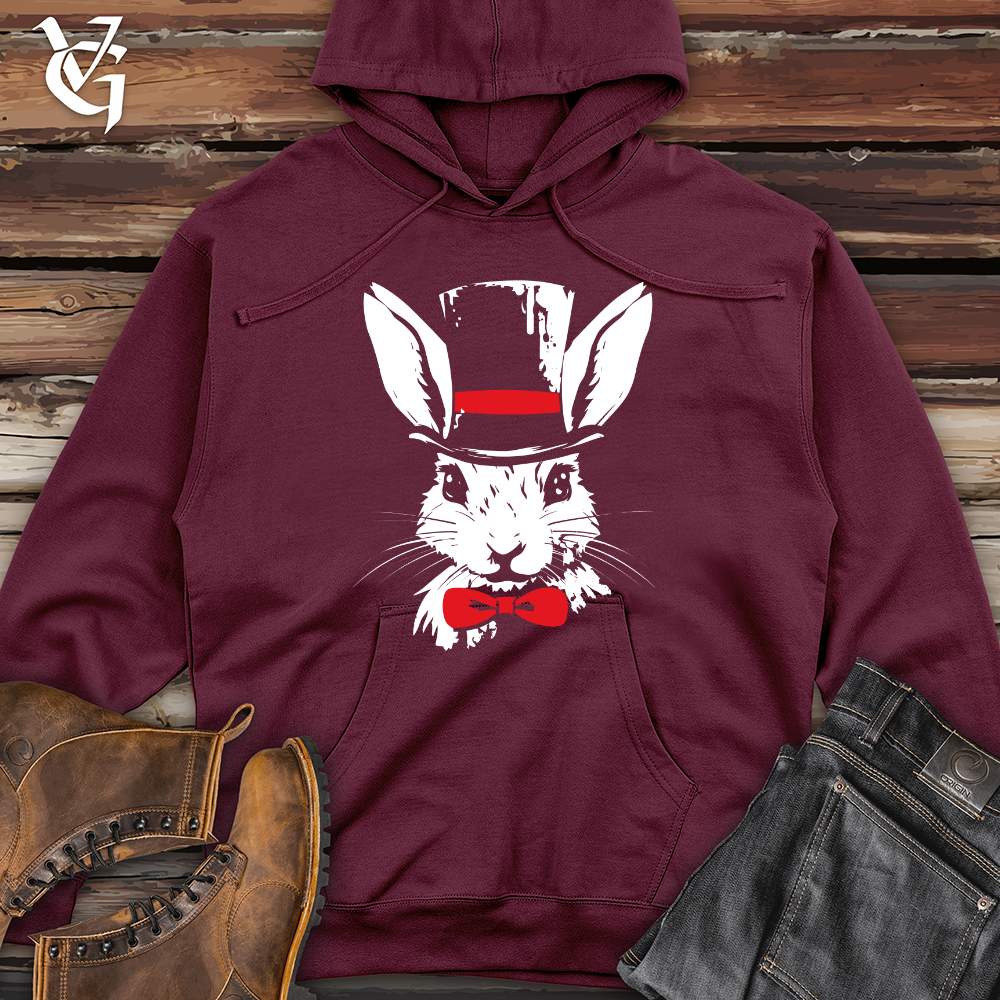 Viking Goods Retro Hare Elegance Midweight Hooded Sweatshirt Maroon / L