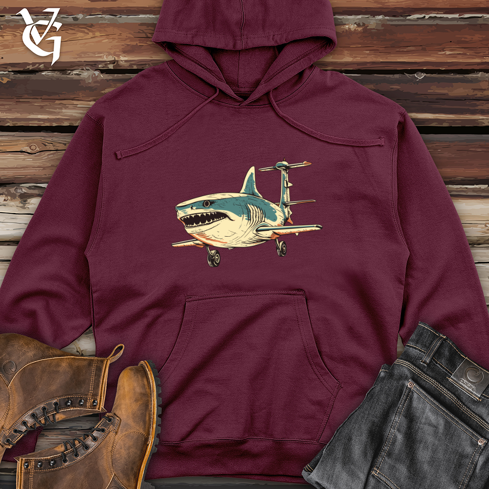 Viking Goods Retro HeliShark Midweight Hooded Sweatshirt Maroon / L