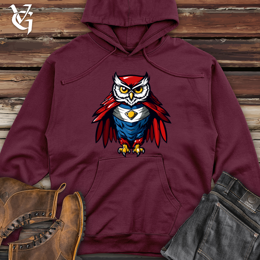 Viking Goods Retro Heroowl Midweight Hooded Sweatshirt Maroon / L