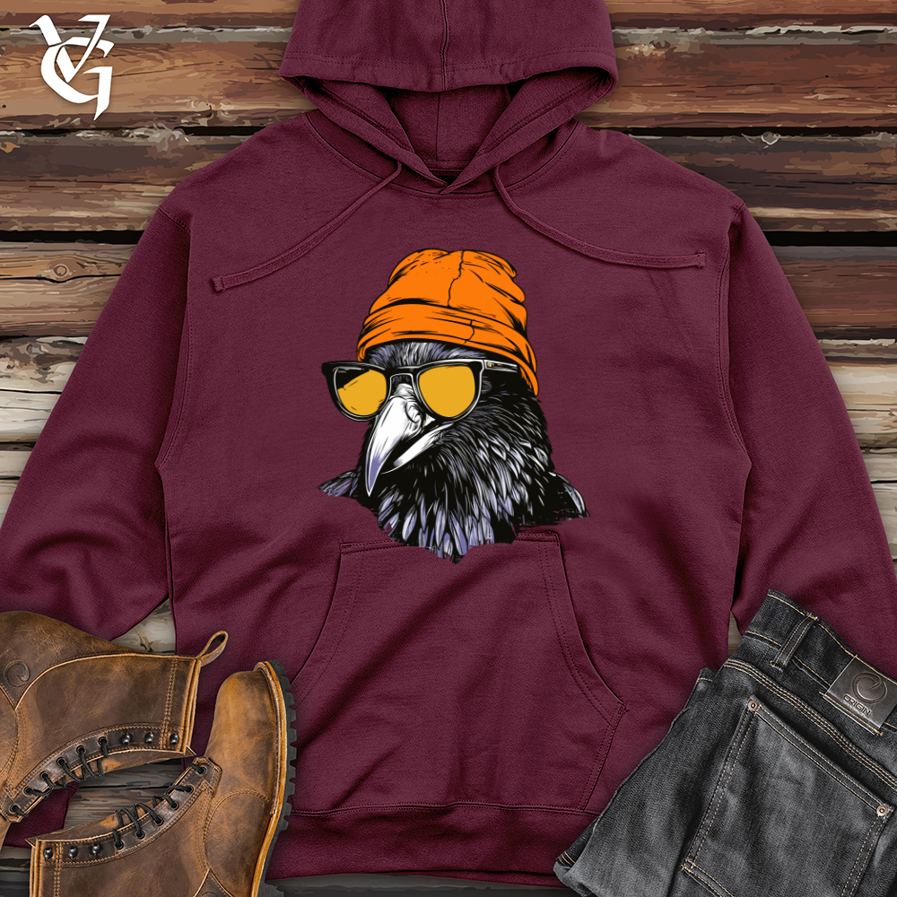 Viking Goods Retro Raven Shades Midweight Hooded Sweatshirt Maroon / L