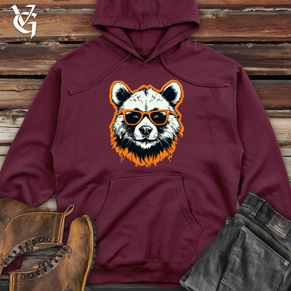 Viking Goods Retro Specs Panda Midweight Hooded Sweatshirt Maroon / L