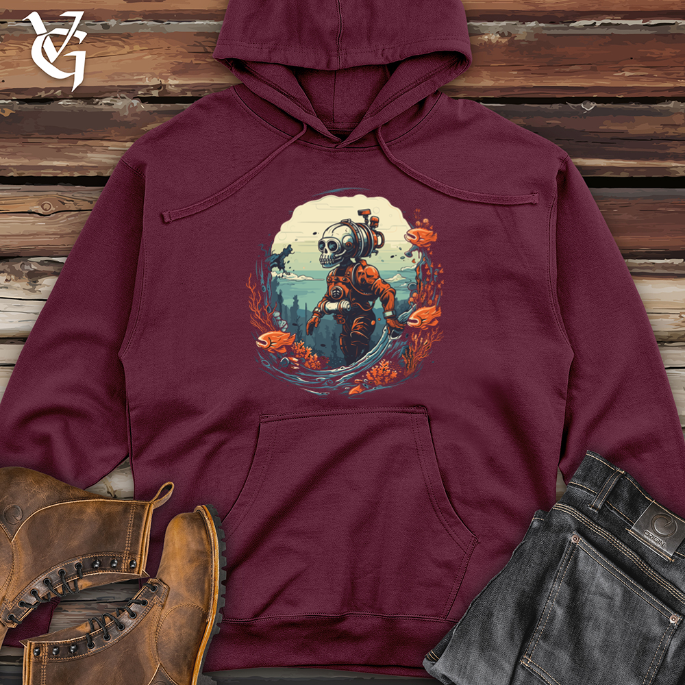 Viking Goods Retro Submarine Explorer Midweight Hooded Sweatshirt Maroon / L