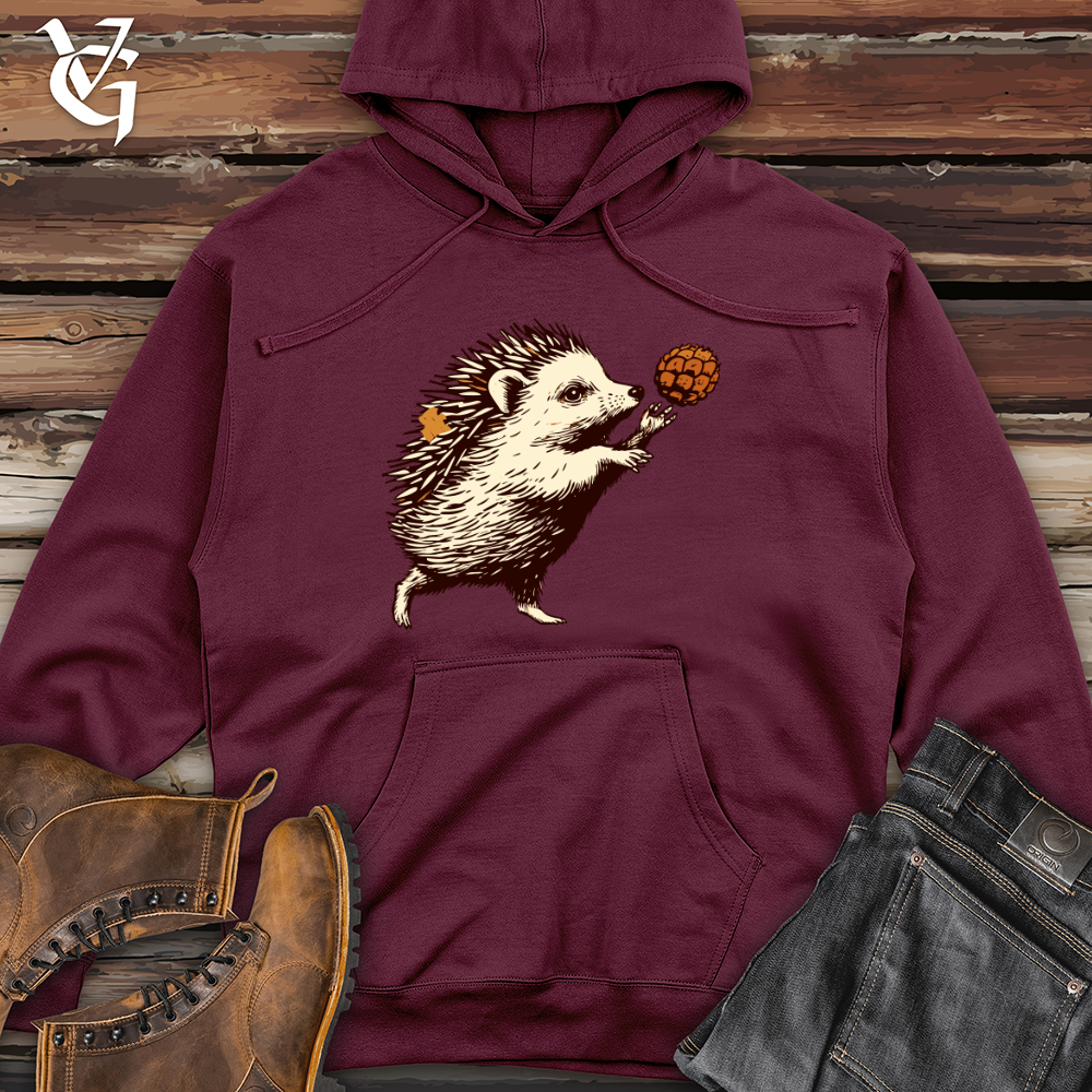 Viking Goods Rustic Leaf Fling Midweight Hooded Sweatshirt Maroon / L