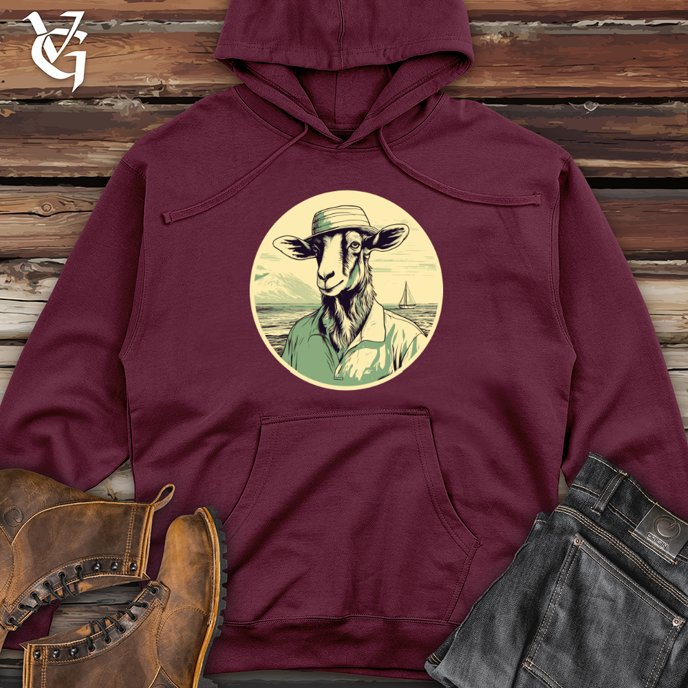 Viking Goods Sailing Goat Captain Midweight Hooded Sweatshirt Maroon / L