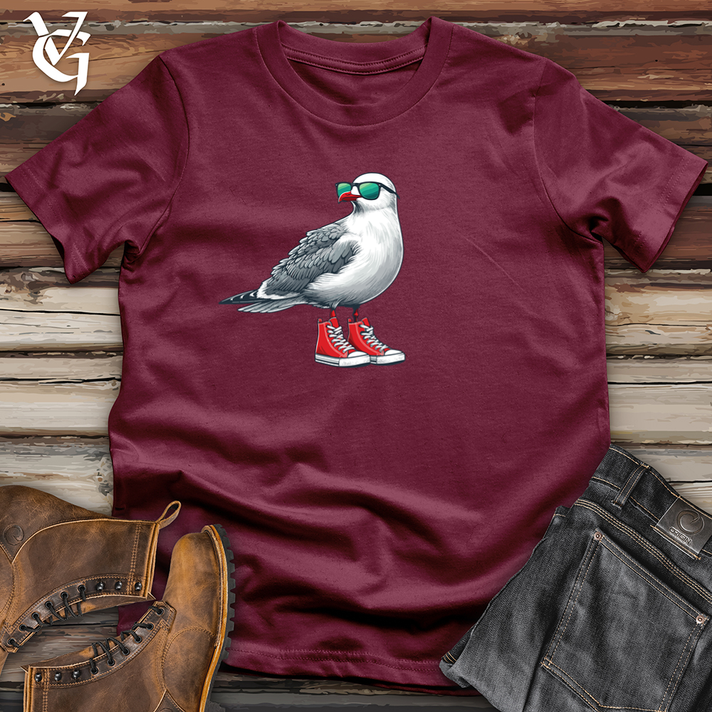 Viking Goods Seagull with Red Sneakers and Sunglass Softstyle Tee Maroon / L