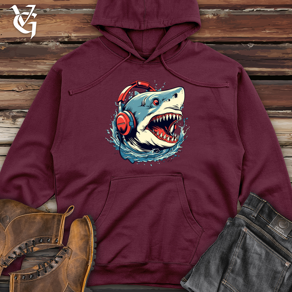 Viking Goods Shark Deep Dive Soundwave Symphony Midweight Hooded Sweatshirt Maroon / L