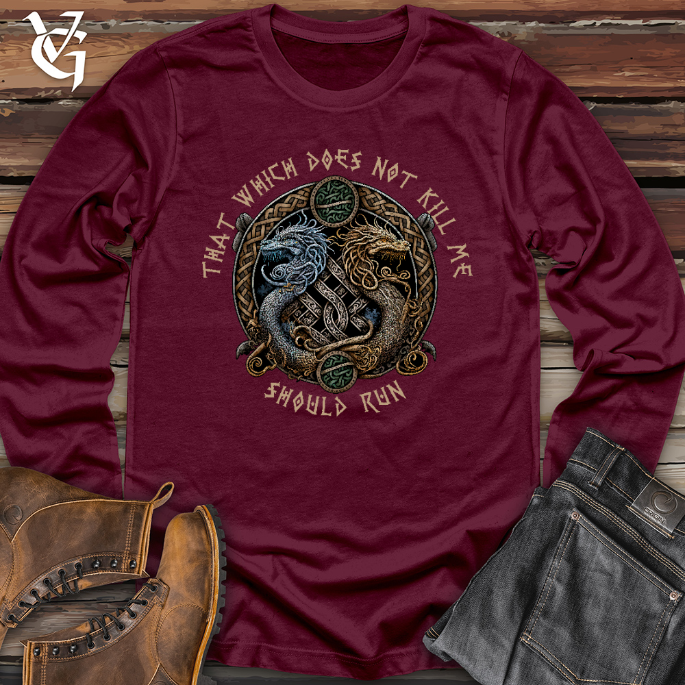 Viking Goods Should Run Dragons Long Sleeve Maroon / L