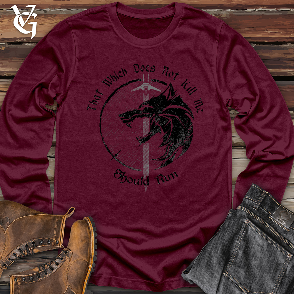 Viking Goods Should Run Wolf Long Sleeve Maroon / L