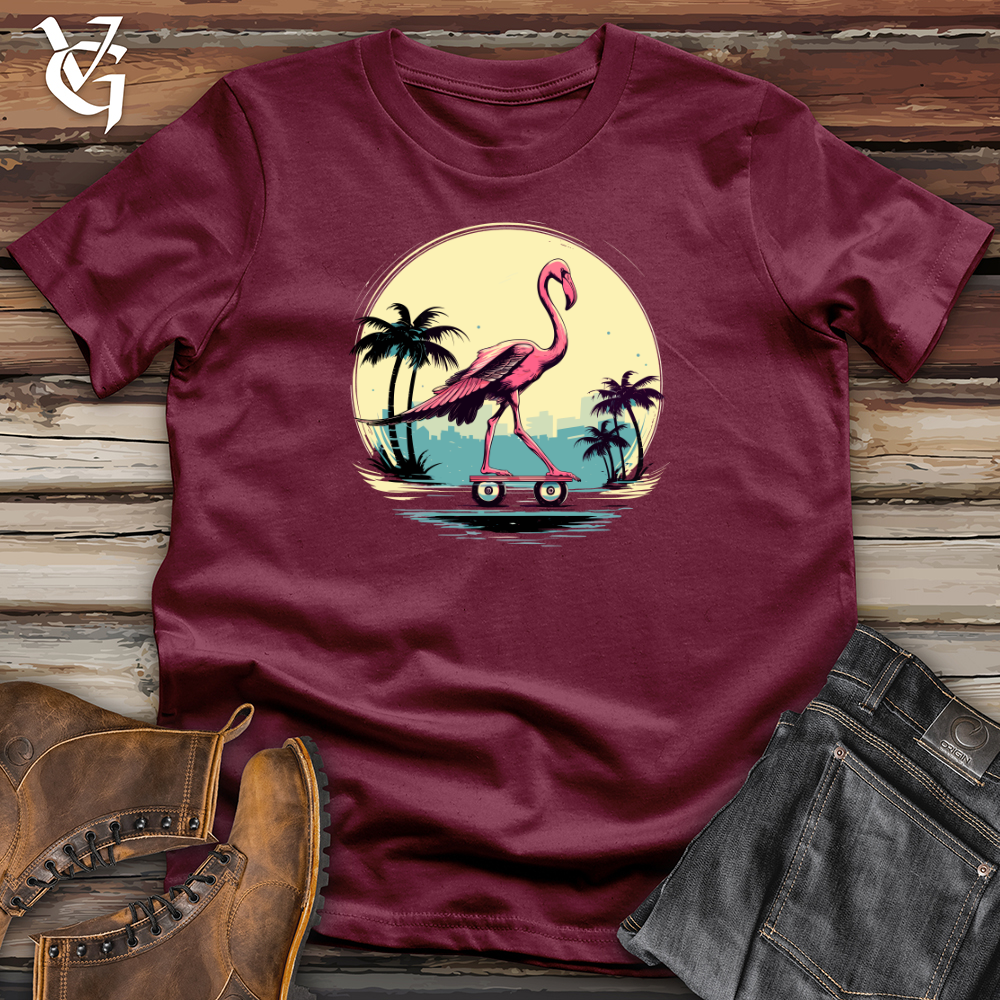 Viking Goods Skateboarding Flamingo Sunset Softstyle Tee Maroon / L