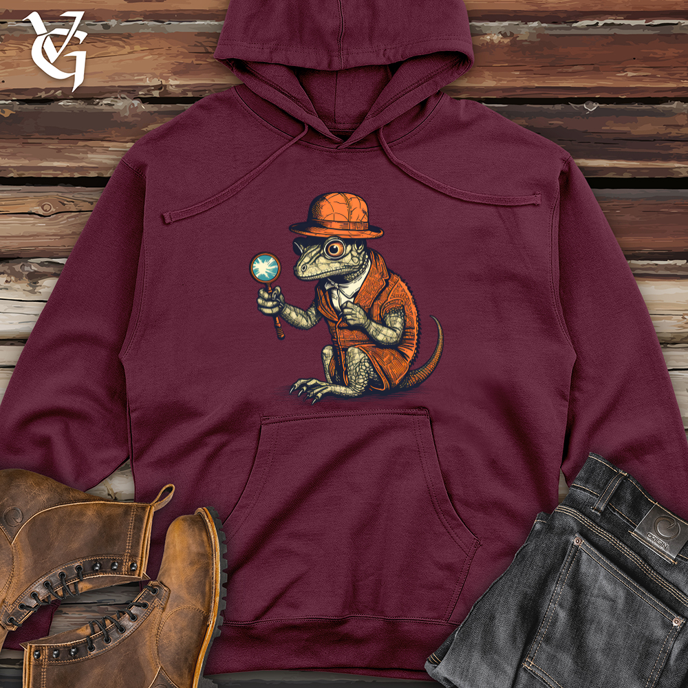 Viking Goods Sleuthing Lizard Investigator Midweight Hooded Sweatshirt Maroon / L