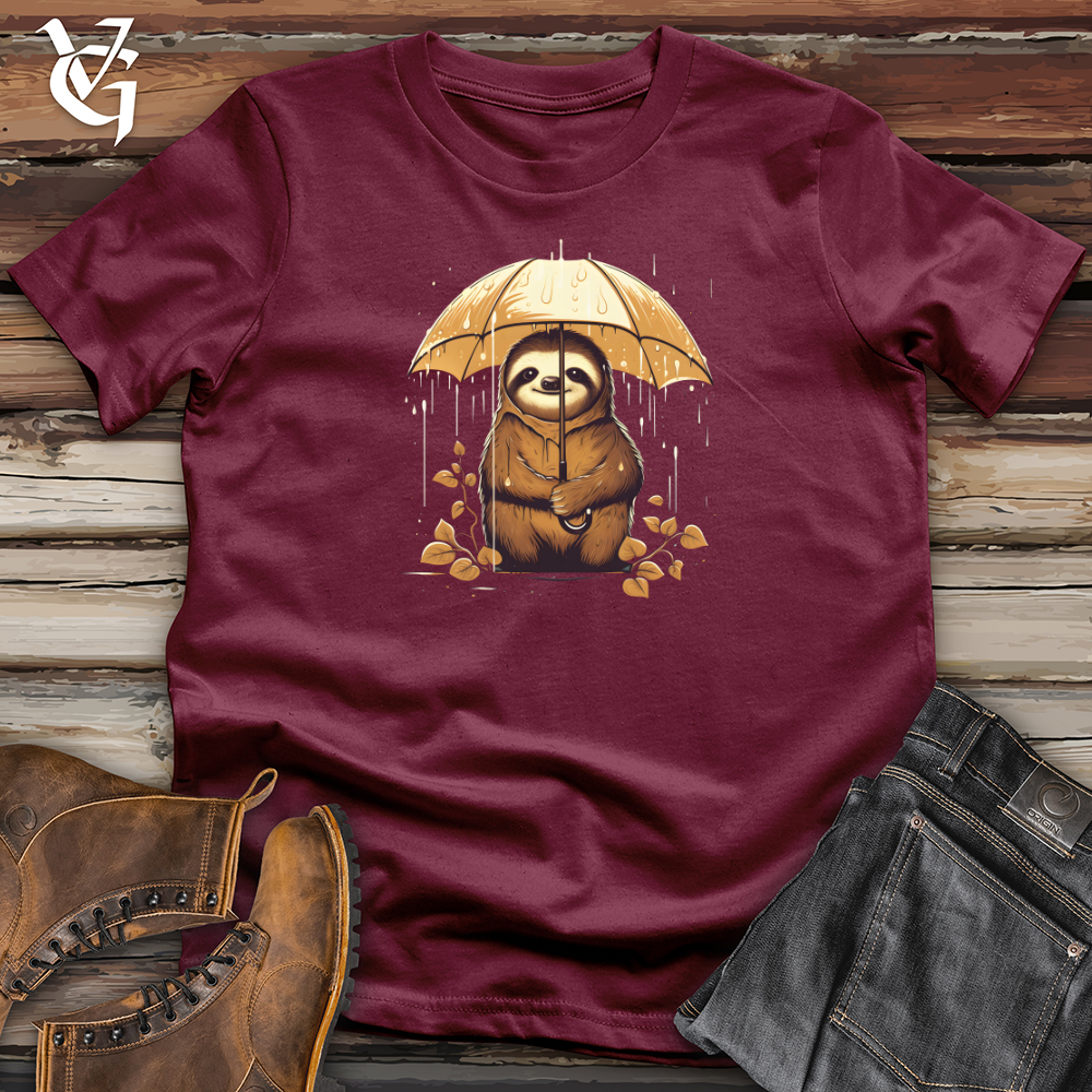 Viking Goods Sloth Rainy Day Umbrella Bravery Softstyle Tee Maroon / L