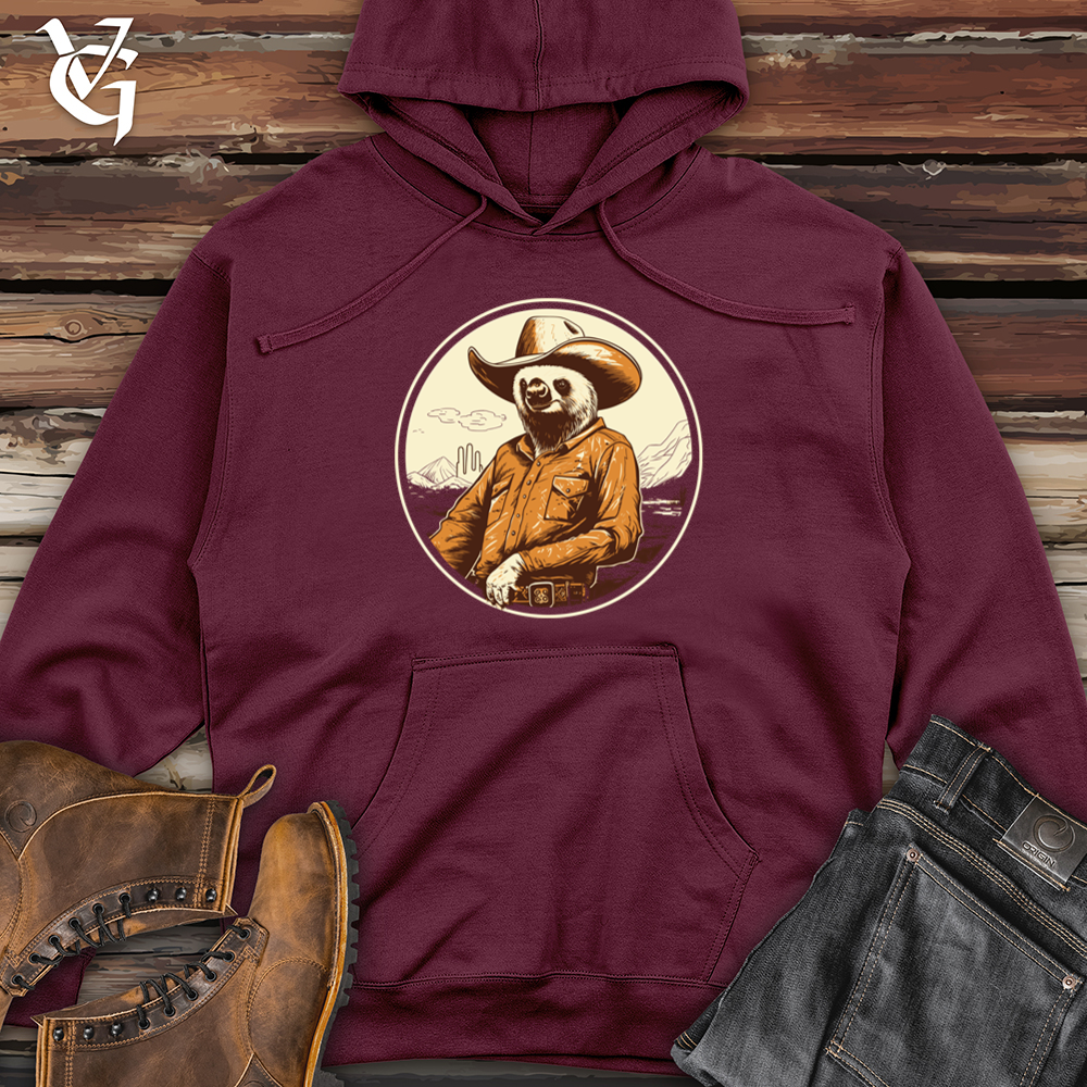 Viking Goods Sloth Slow motion Western Hat Swag Midweight Hooded Sweatshirt Maroon / L