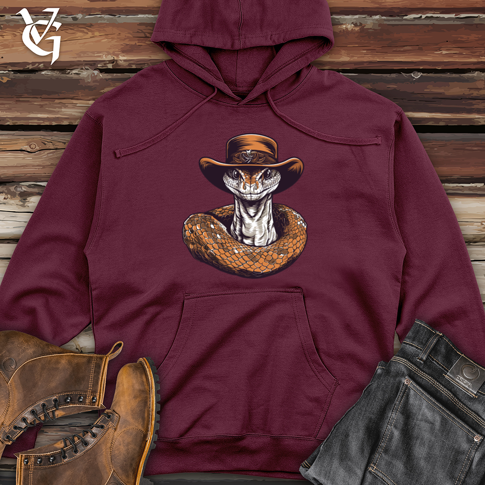 Viking Goods Snake Cowboy Wild West Slither Midweight Hooded Sweatshirt Maroon / L