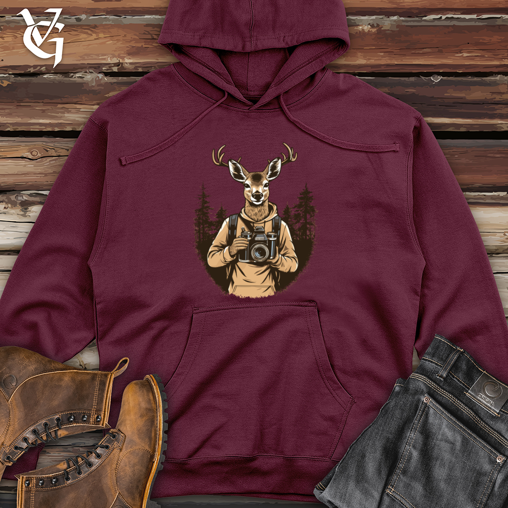 Viking Goods Snapshot Stag Shutterbug Midweight Hooded Sweatshirt Maroon / L