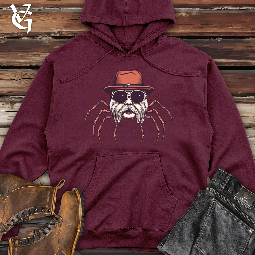 Viking Goods Spider Silken Web Hipster Threads Midweight Hooded Sweatshirt Maroon / L