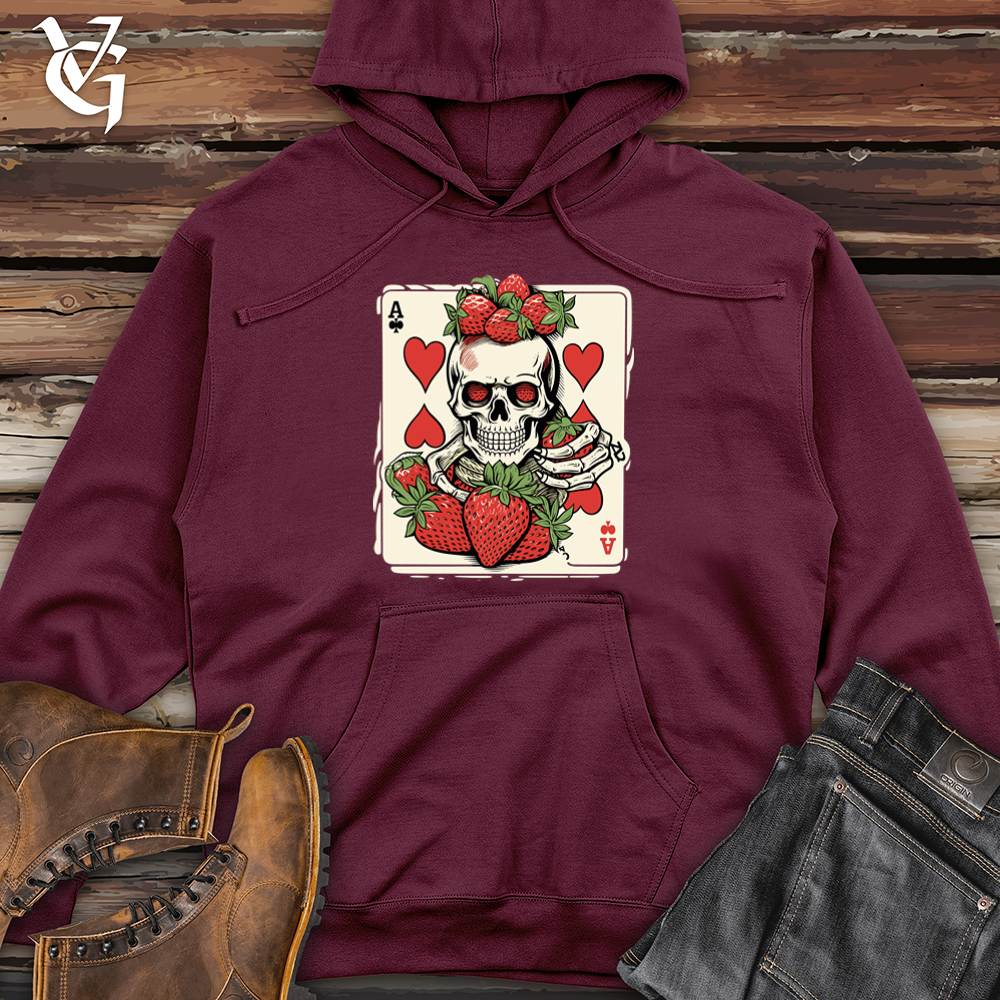 Viking Goods Spirited Strawberry Gamble Midweight Hooded Sweatshirt Maroon / L