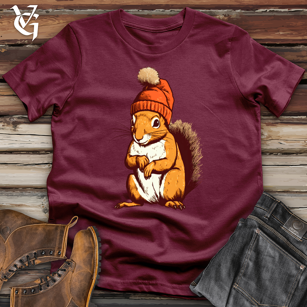 Viking Goods Squirrel Beanie Softstyle Tee Maroon / L