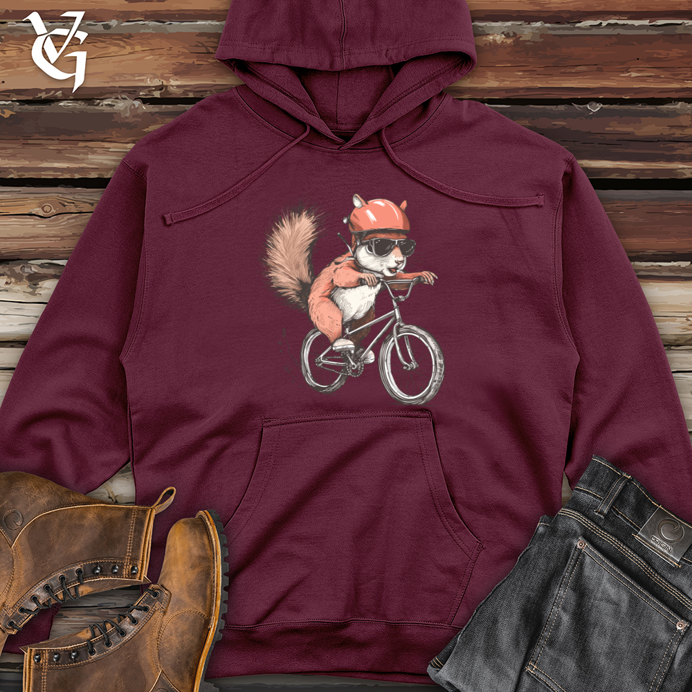 Viking Goods Squirrel Cycling Adventure Midweight Hooded Sweatshirt Maroon / L