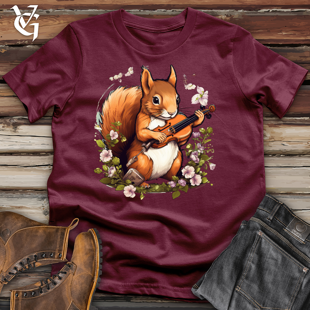 Viking Goods Squirrel Violinist Cotton Tee Maroon / L