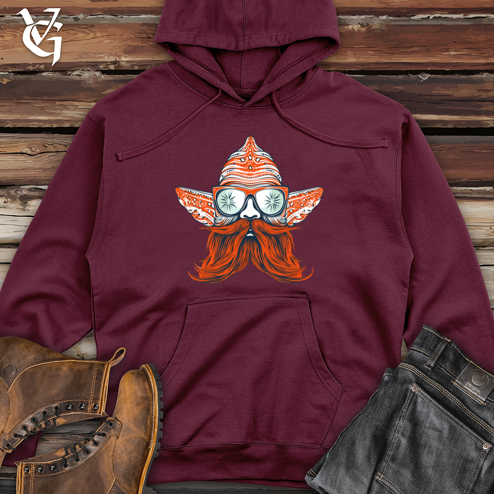 Viking Goods Starfish Coastal Cool Hipster Glow Midweight Hooded Sweatshirt Maroon / L