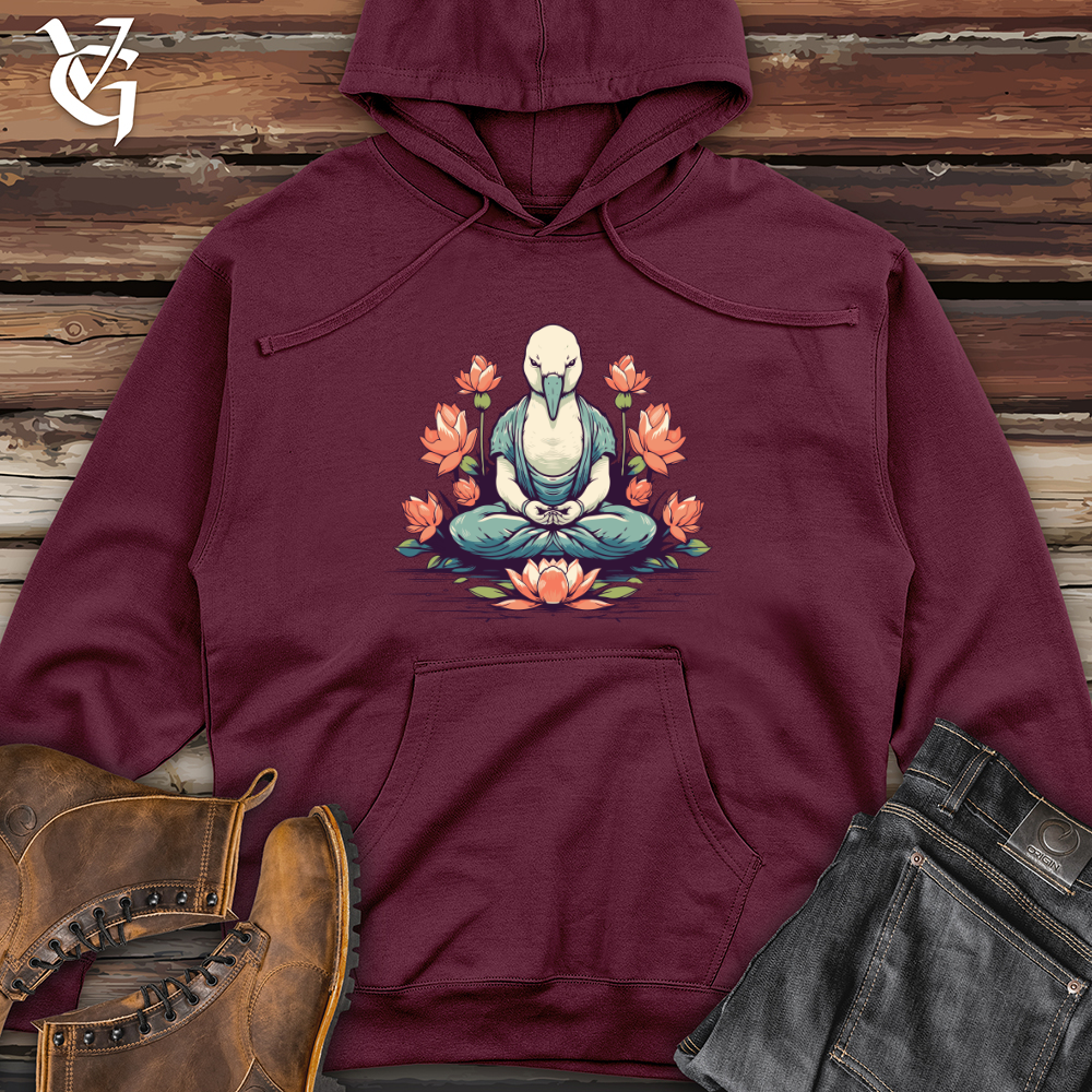 Viking Goods Swan Zen Bloom Midweight Hooded Sweatshirt Maroon / L