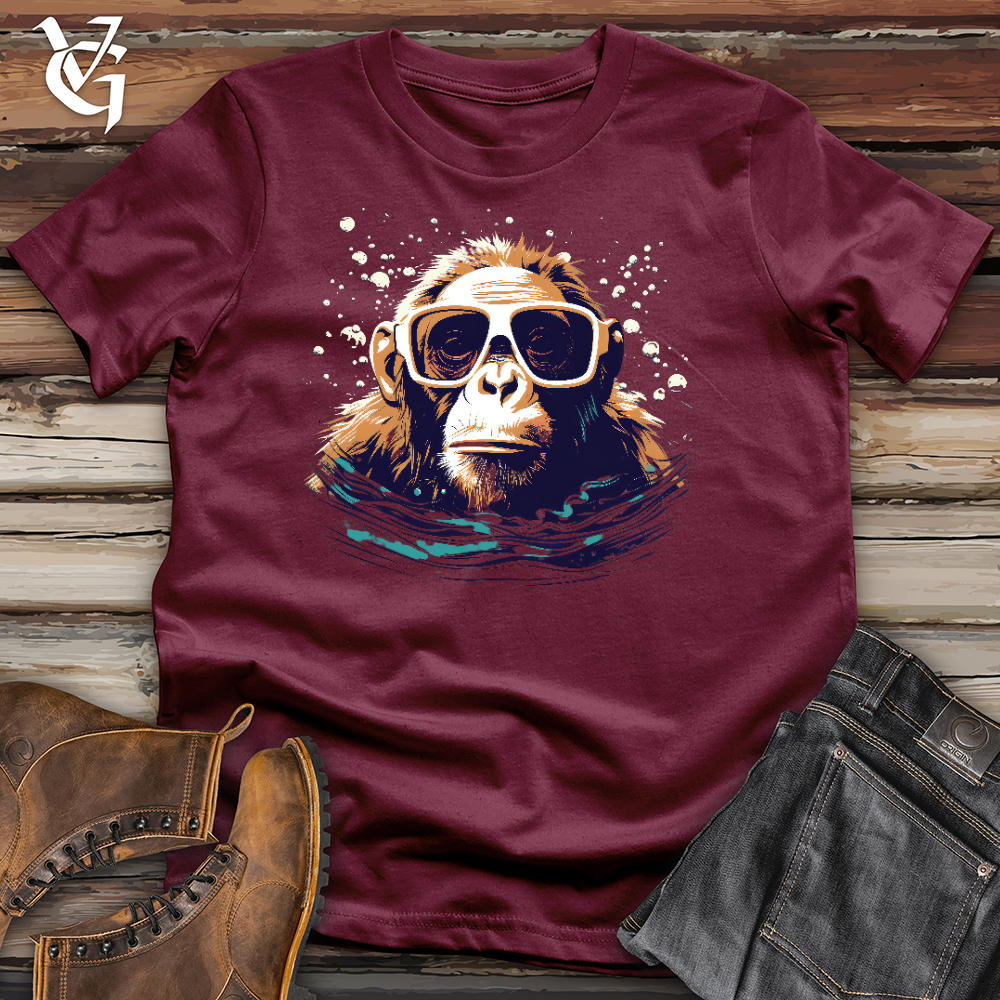 Viking Goods Swimming Monkey Cotton Tee Maroon / L