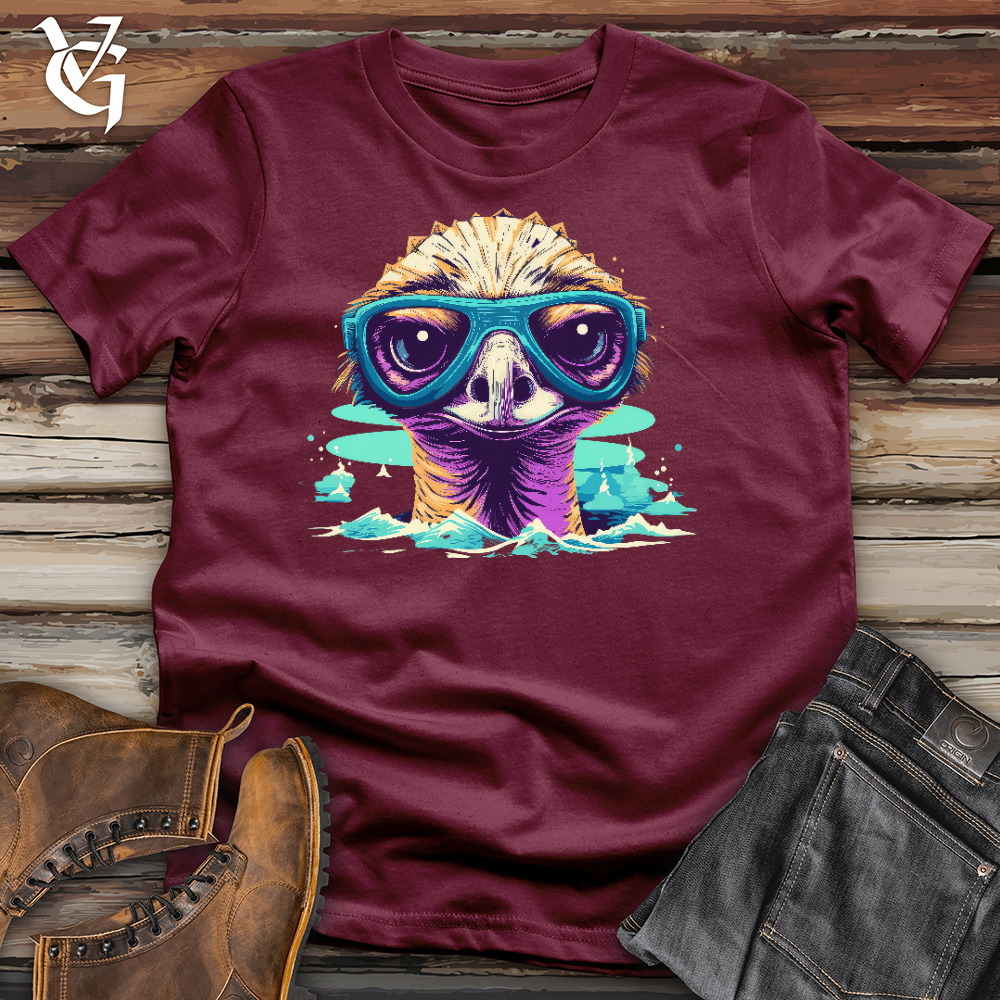 Viking Goods Swimming Ostrich Cotton Tee Maroon / L