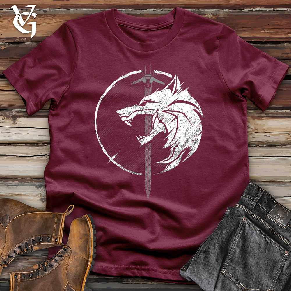 Viking Goods Sword and the Wolf Softstyle Tee Maroon / L